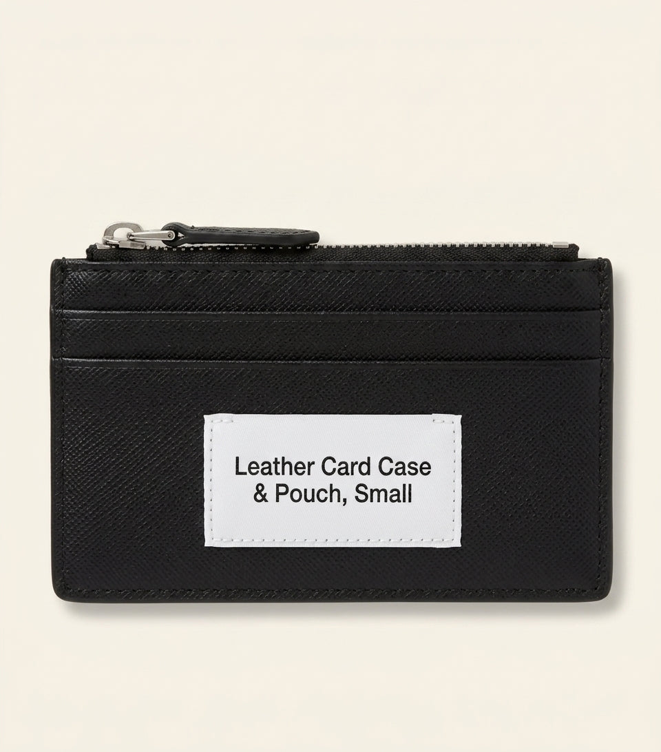 Prada Saffiano leather card holder logo plaque - British product