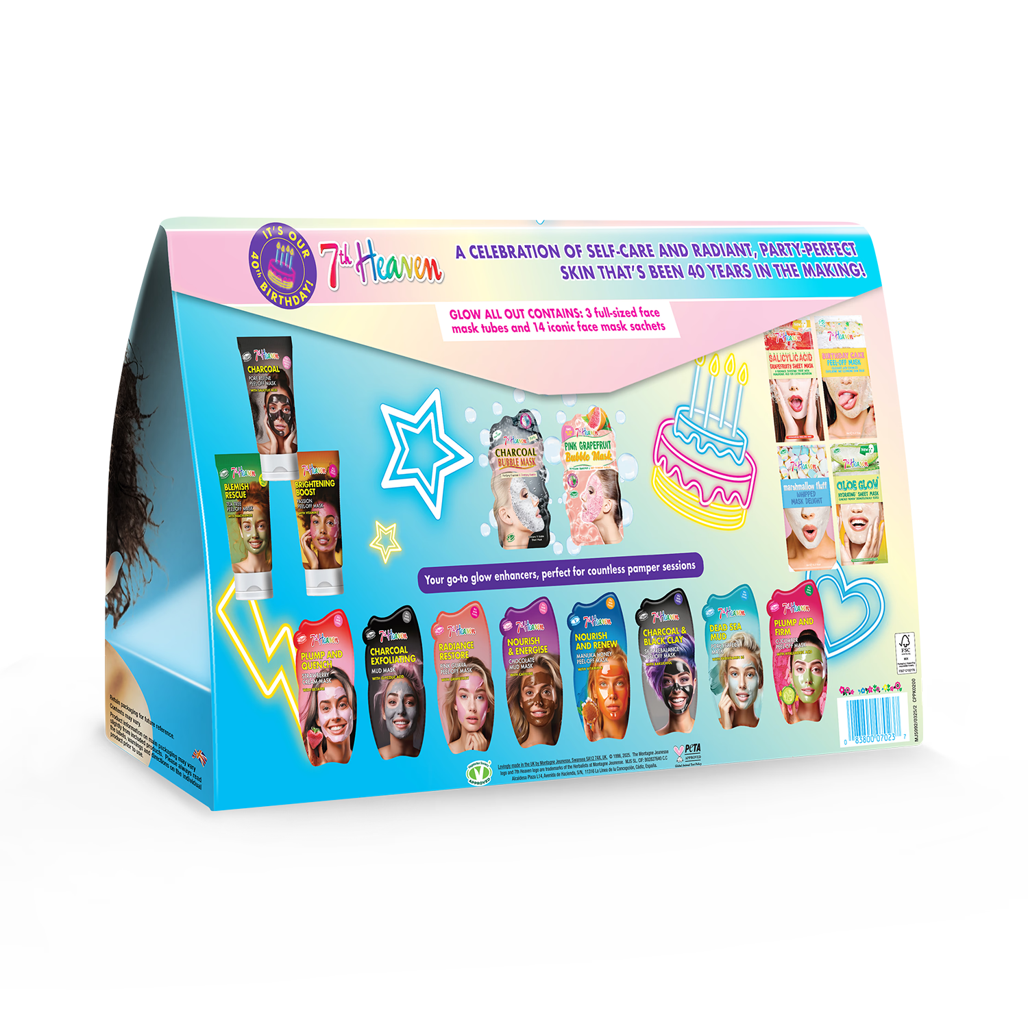 7th Heaven face mask gift set Glow All Out, imported from the UK