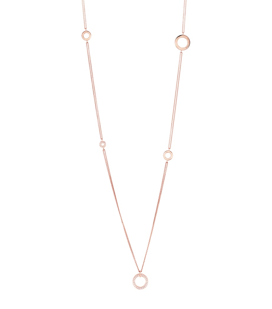 Boodles rose gold and diamond long mini necklace, imported from the UK