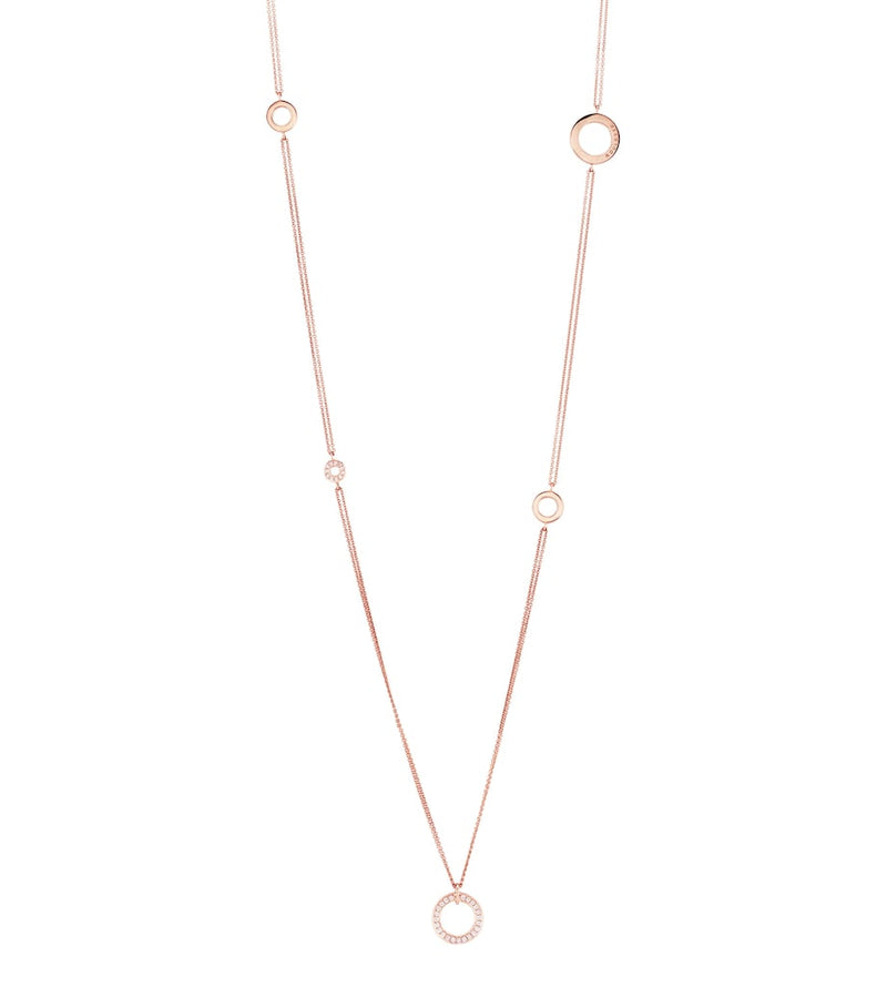 Boodles rose gold and diamond long mini necklace, imported from the UK