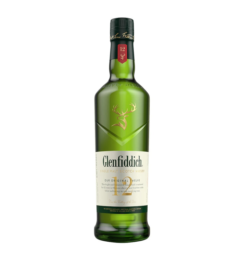 Glenfiddich 12-year-old single malt whisky bottle 70cl, UK version