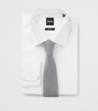 BOSS knitted silk tie with textured weave (British brand)