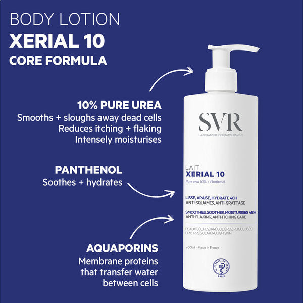 SVR Xerial 10 Urea Body Moisturiser 400ml (British brand)
