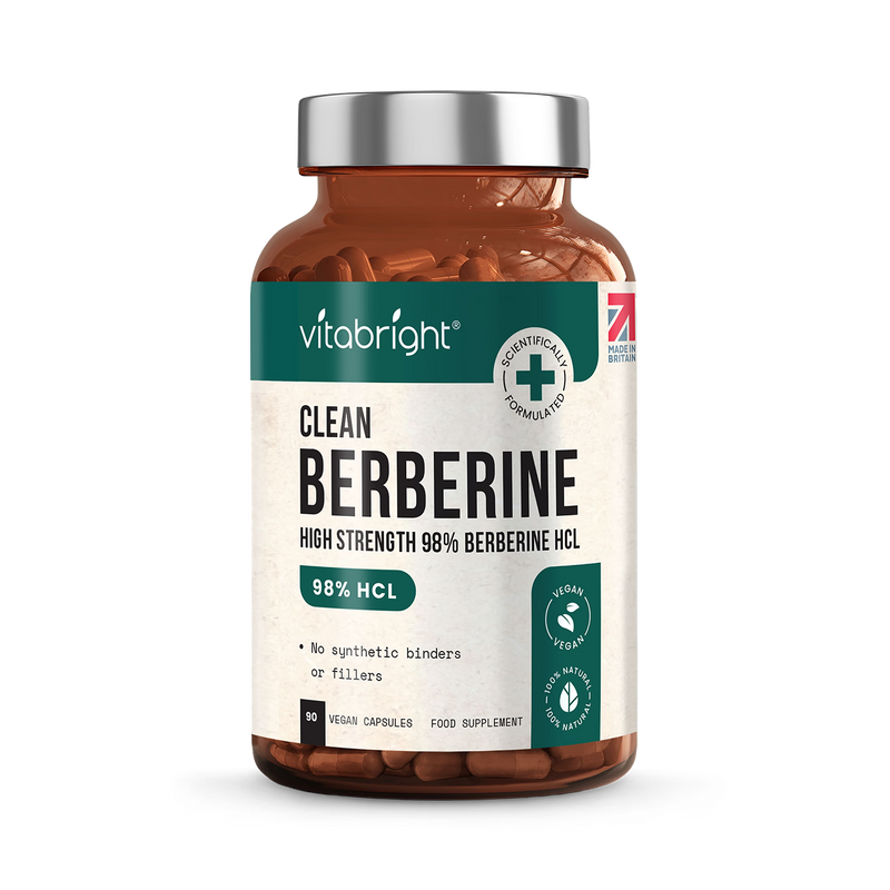 VitaBright Berberine HCL supplement 98% purity 90 capsules (British brand)