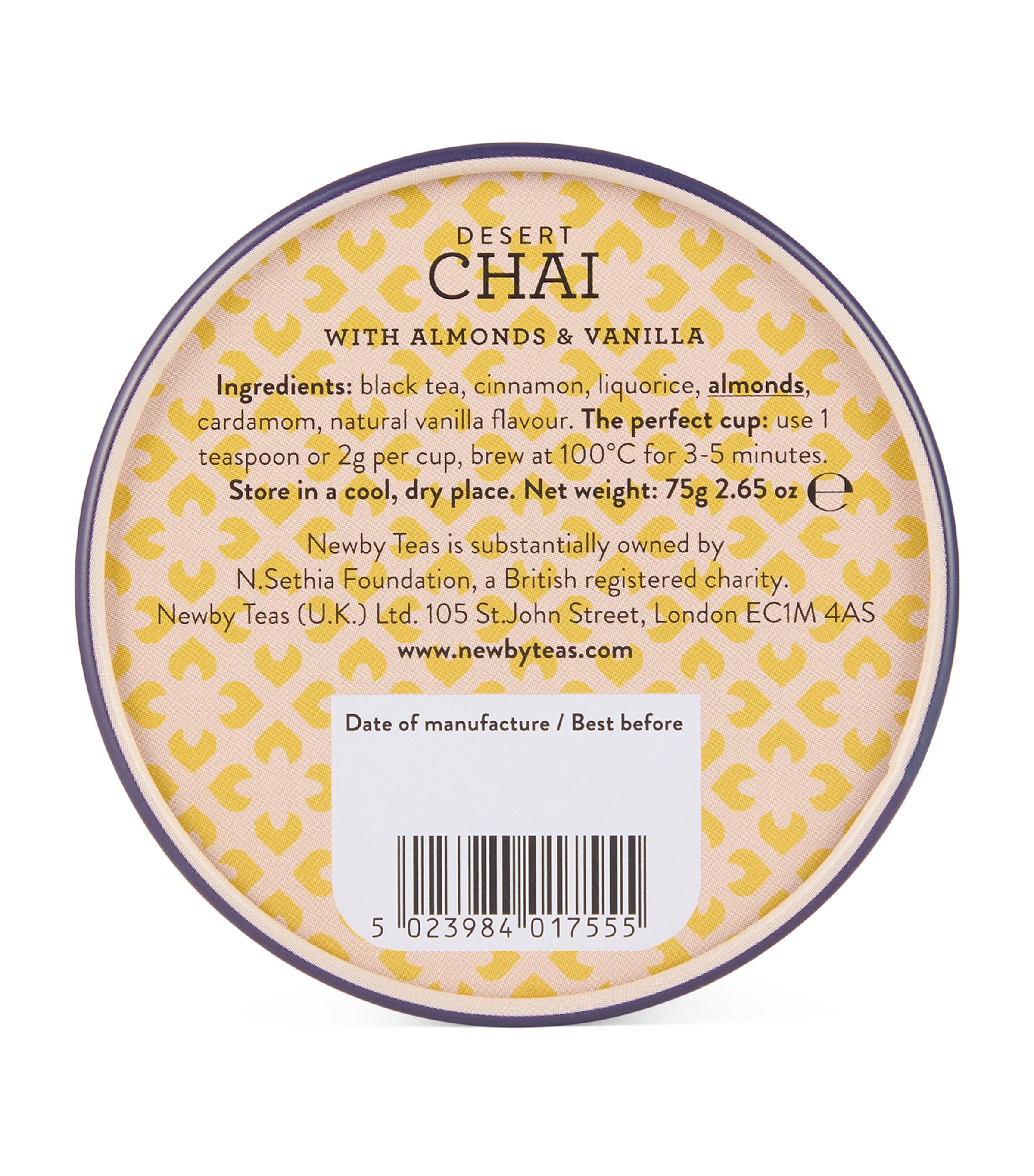 NEWBY Desert Chai loose leaf tea 75g, imported from the UK