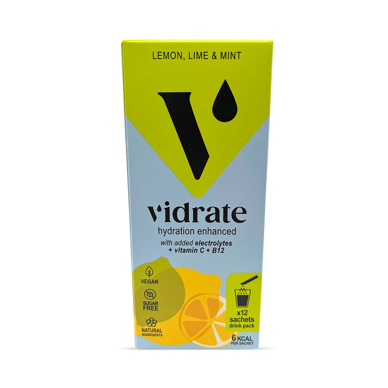 Vidrate Lemon Lime & Mint hydration sachets 12 pack (British brand)