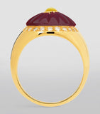 L'Atelier Nawbar yellow gold ruby diamond Bond ring, imported from the UK