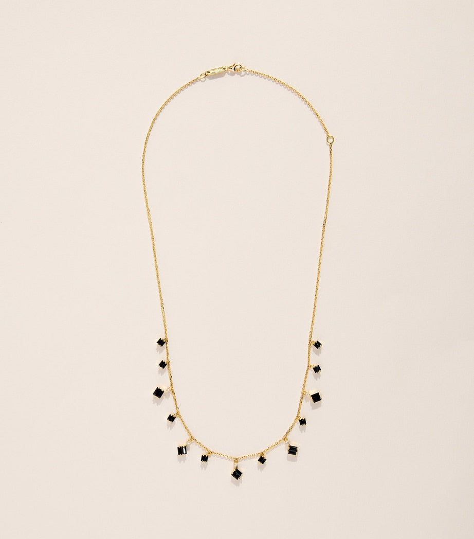 Suzanne Kalan Bold Cascade necklace black sapphire diamond 18k gold - British product