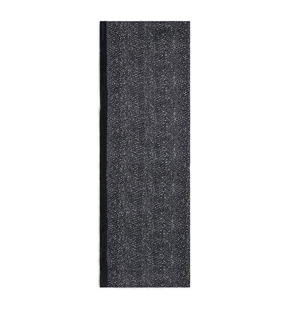 Giorgio Armani printed silk scarf with velvet trim, UK version