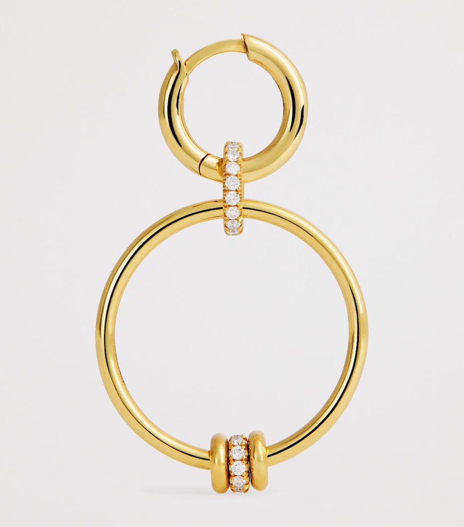 Spinelli Kilcollin Asha hoop earrings 18K yellow gold diamond, imported from the UK