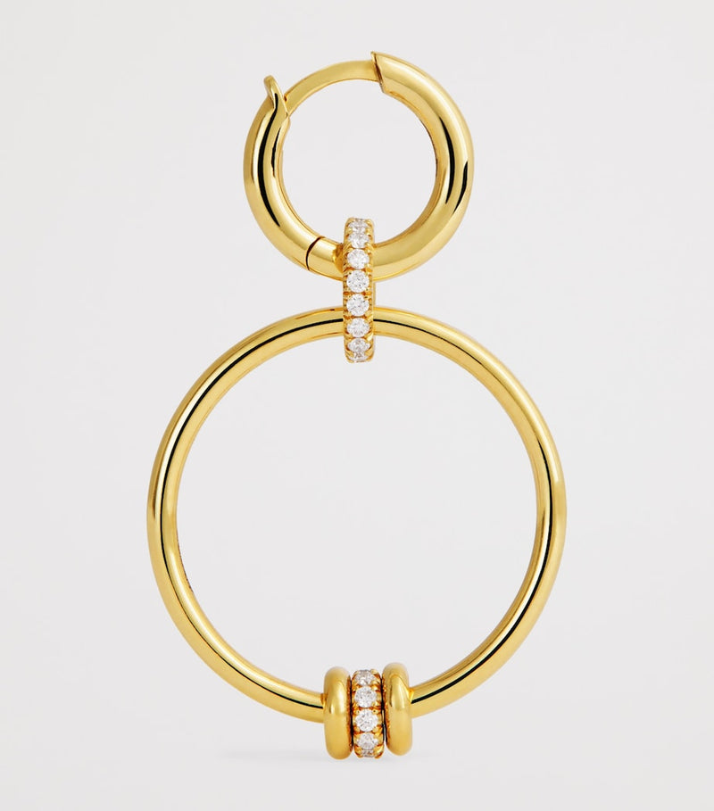 Spinelli Kilcollin Asha hoop earrings 18K yellow gold diamond, imported from the UK