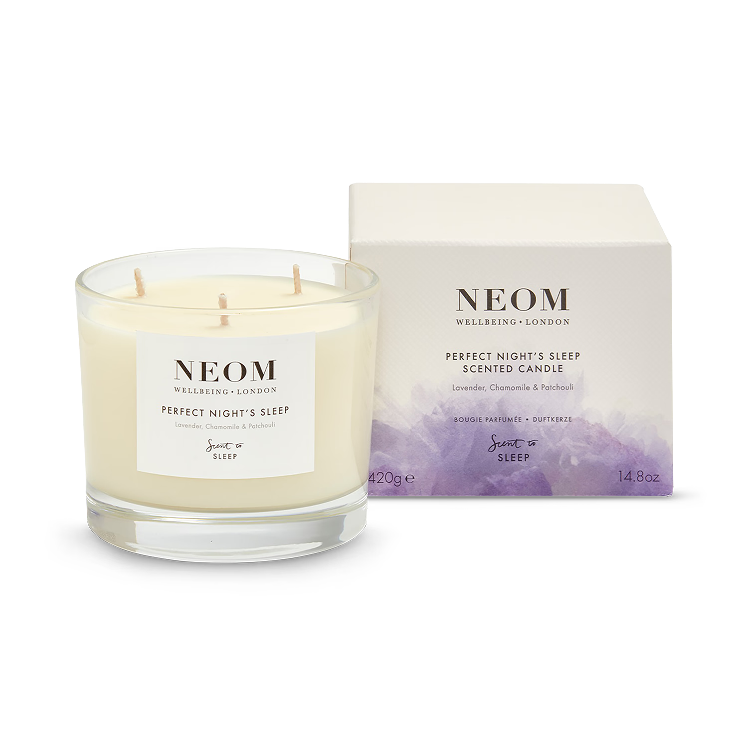 NEOM Perfect Night's Sleep scented candle 420g 3 wicks, UK version