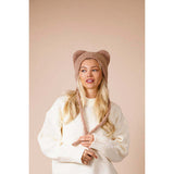 SVNX bear ear beanie in beige, imported from the UK