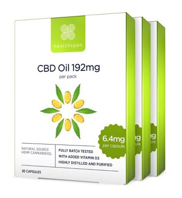 Healthspan CBD Oil 192mg 30s x 3 Bundle General Health & Remedies Boots   