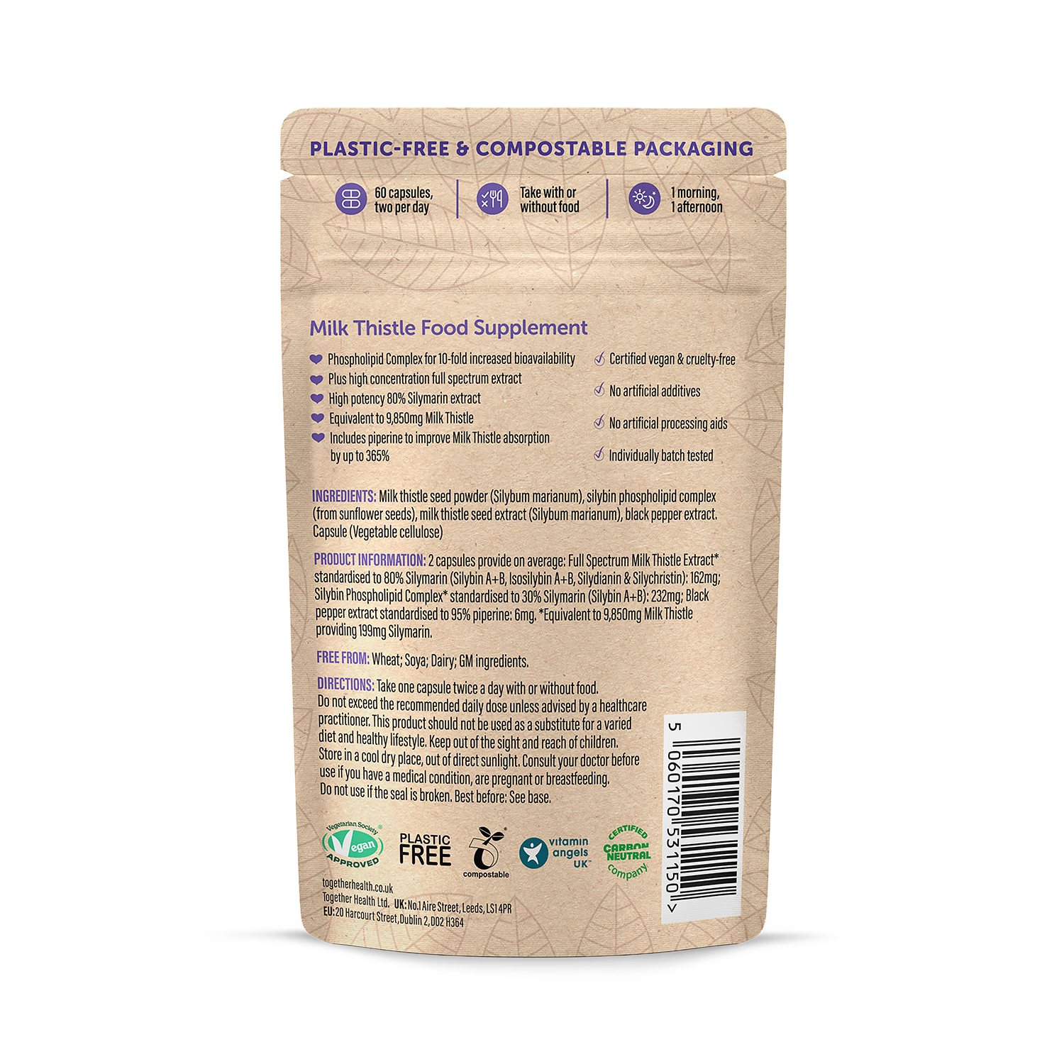 Together Health milk thistle supplement 60 capsules (British brand)