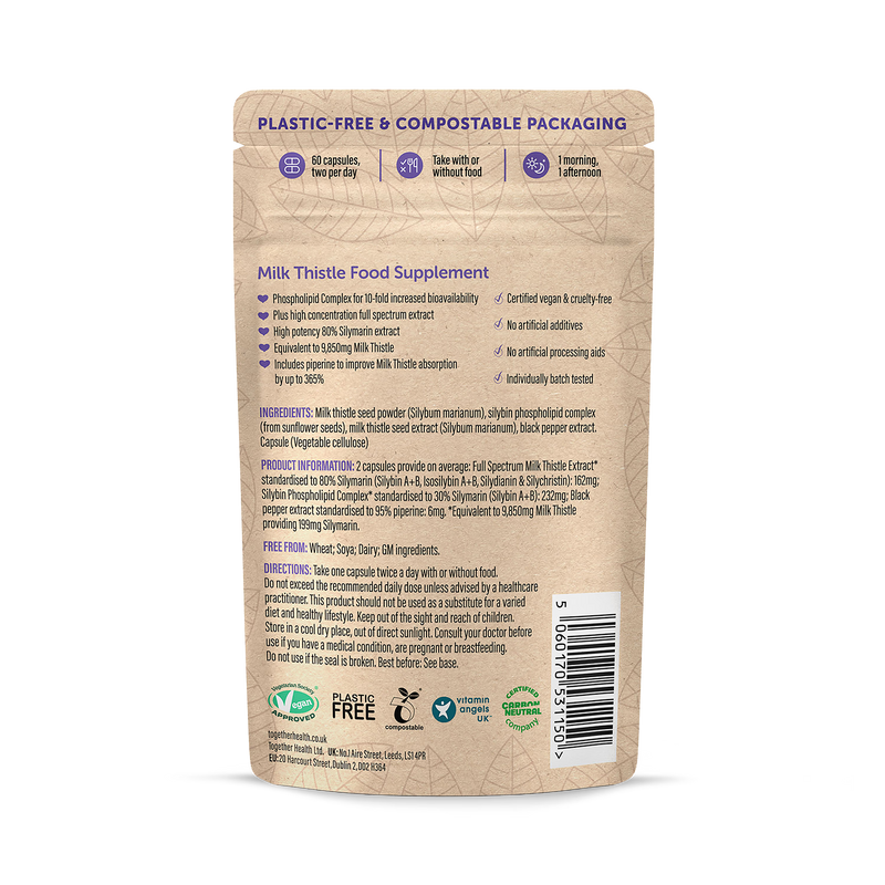 Together Health milk thistle supplement 60 capsules (British brand)