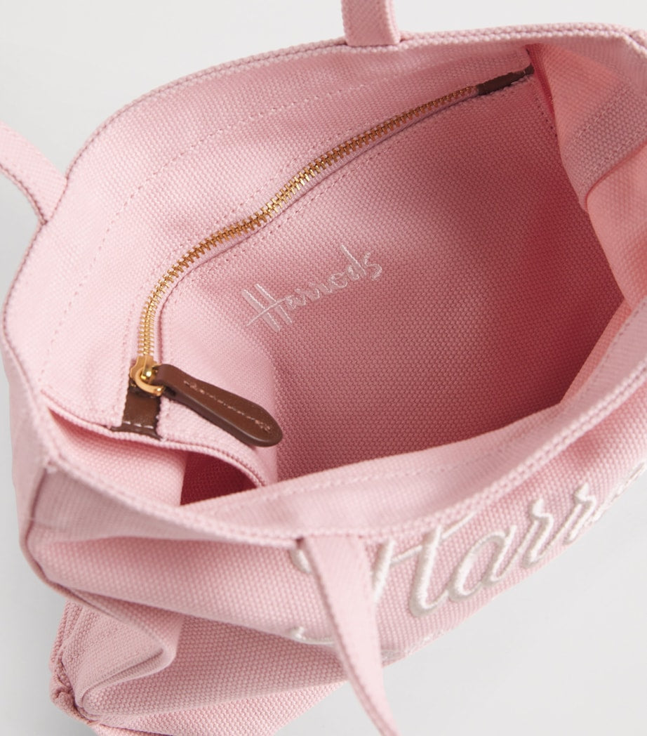 Harrods small embroidered logo tote bag, UK version