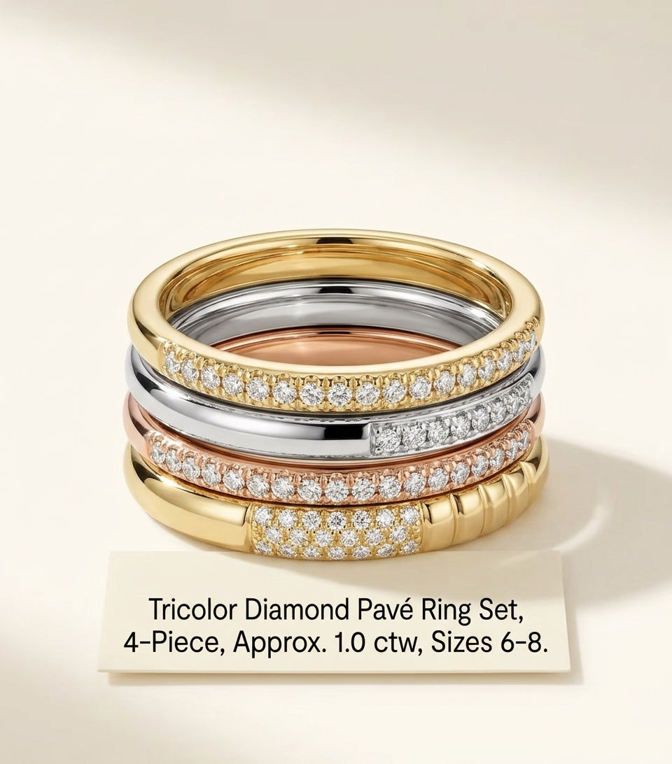 Cartier medium Trinity ring in tri-colour gold with diamonds (British brand)