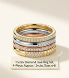 Cartier medium Trinity ring in tri-colour gold with diamonds (British brand)