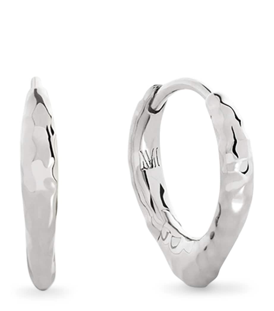 Monica Vinader sterling silver Siren tapered huggie earrings, imported from the UK