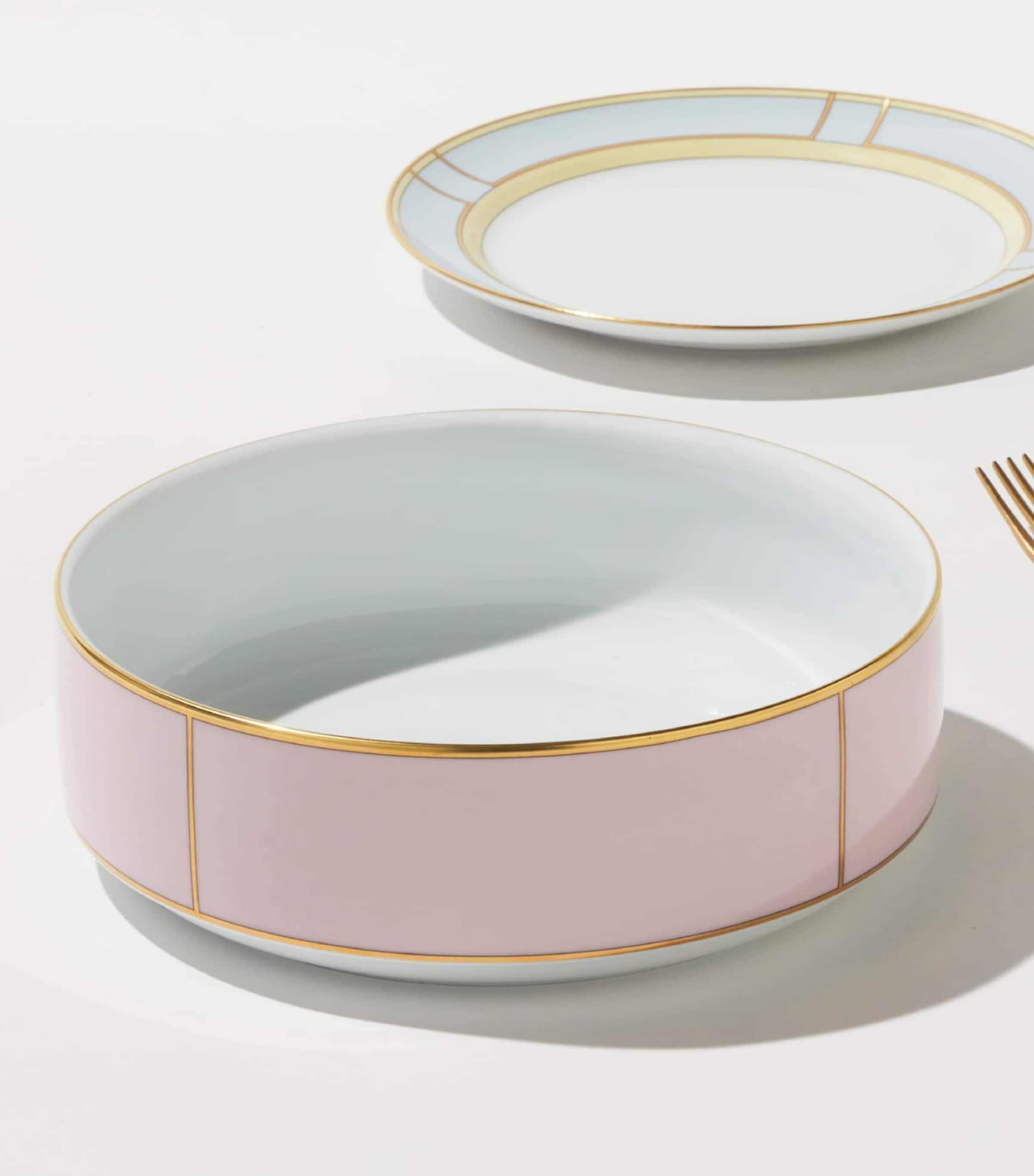 GINORI 1735 porcelain Colonna Diva Rosa salad bowl 24cm, UK version