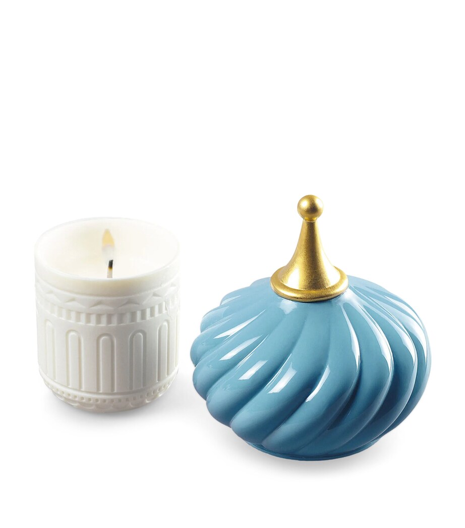 Lladró Turquoise Spire scented candle 200g, UK version