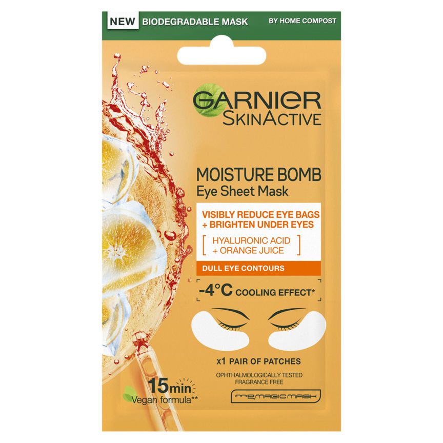 Garnier SkinActive Moisture Bomb Eye Sheet Mask Hyaluronic Acid &amp;Orange Juice