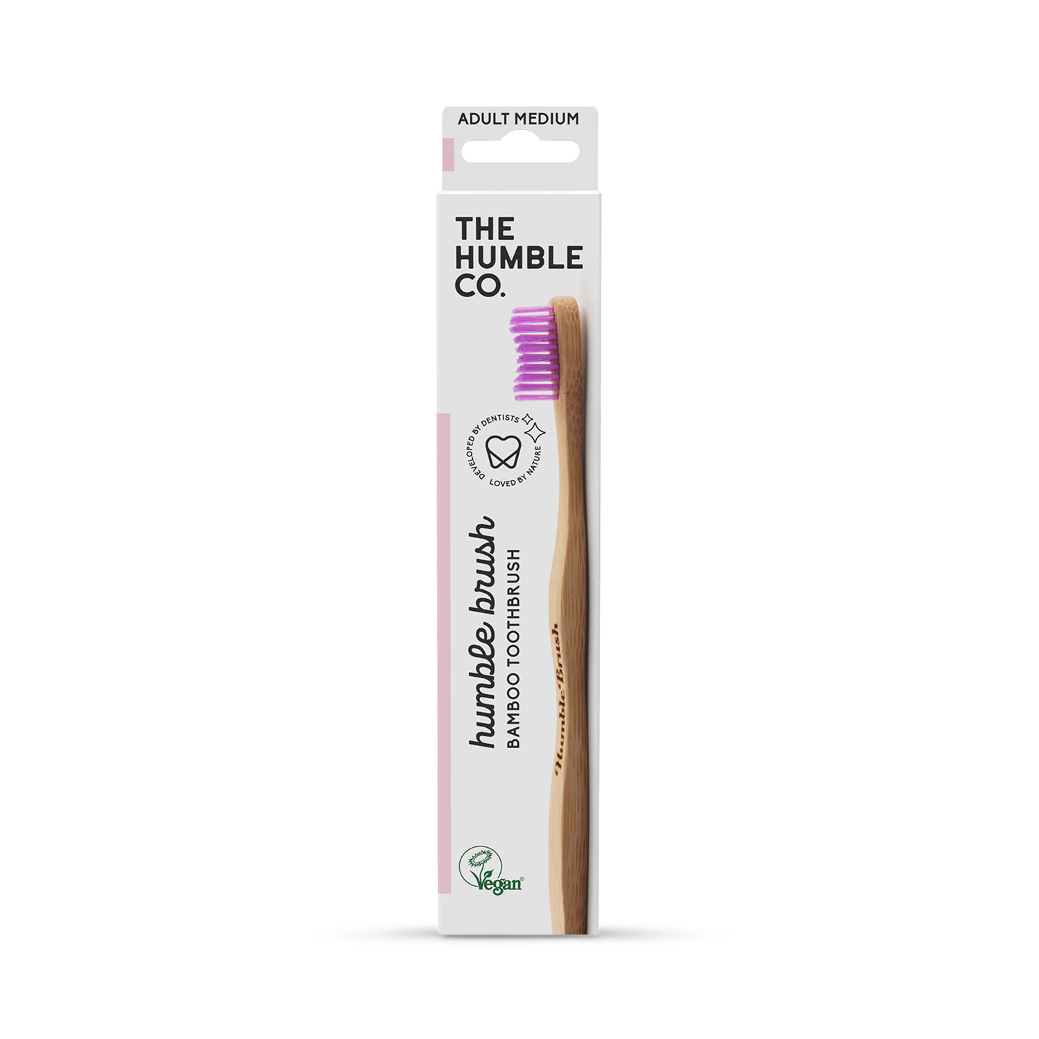 Humble Bamboo Adult Medium Bristle Toothbrush Blue Purple White or Green