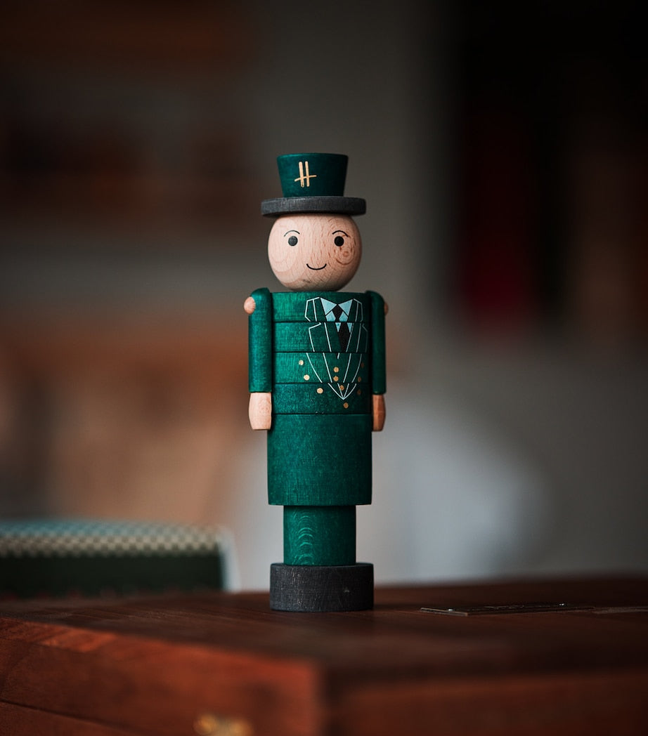 Harrods Stackable Green Man handmade wooden toy, imported from the UK