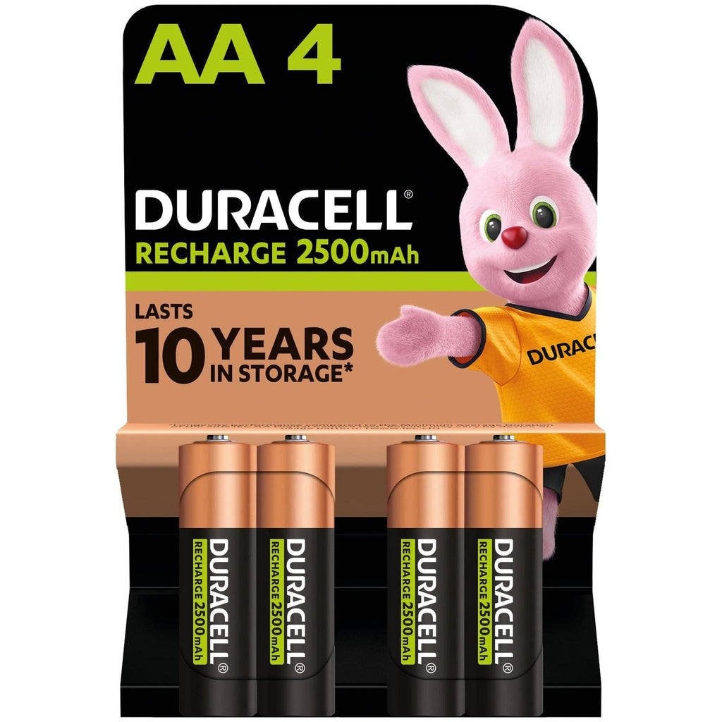 Duracell Rechargeable AA 2500mAh batteries, pack of 4