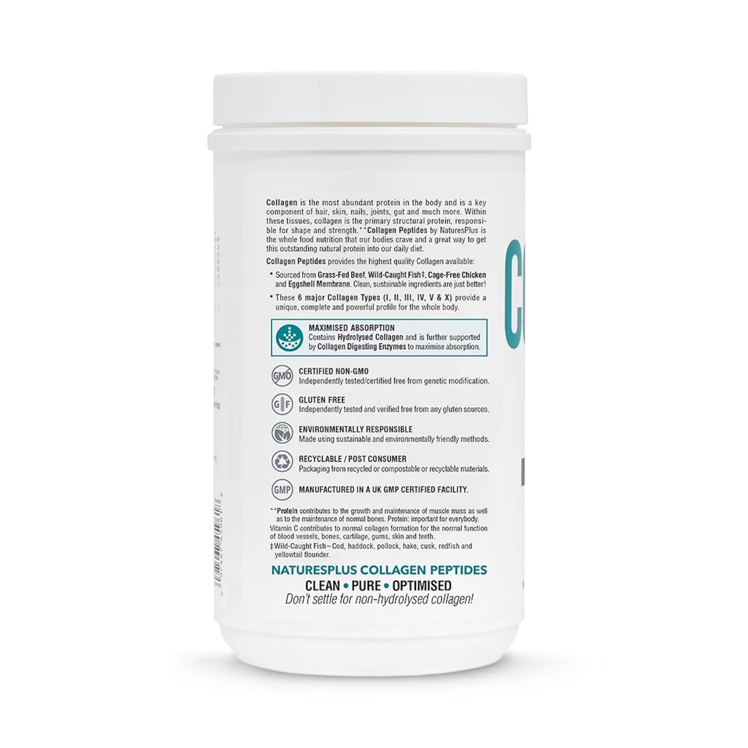 NaturesPlus collagen peptides powder with vitamin C 280g (British brand)