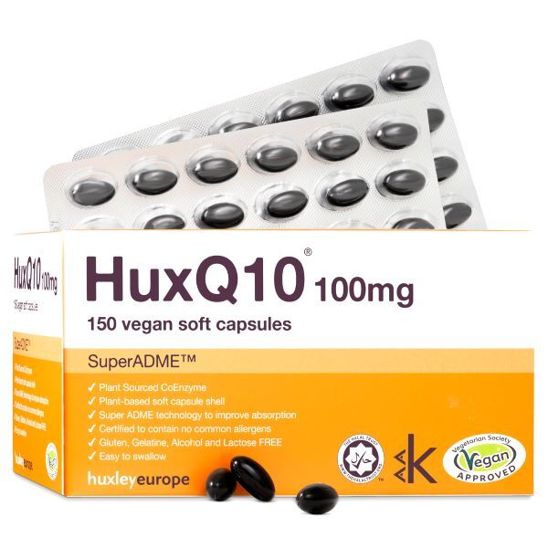 Huxley Europe Coenzyme Q10 supplement HuxQ10 100mg 150 capsules, UK version