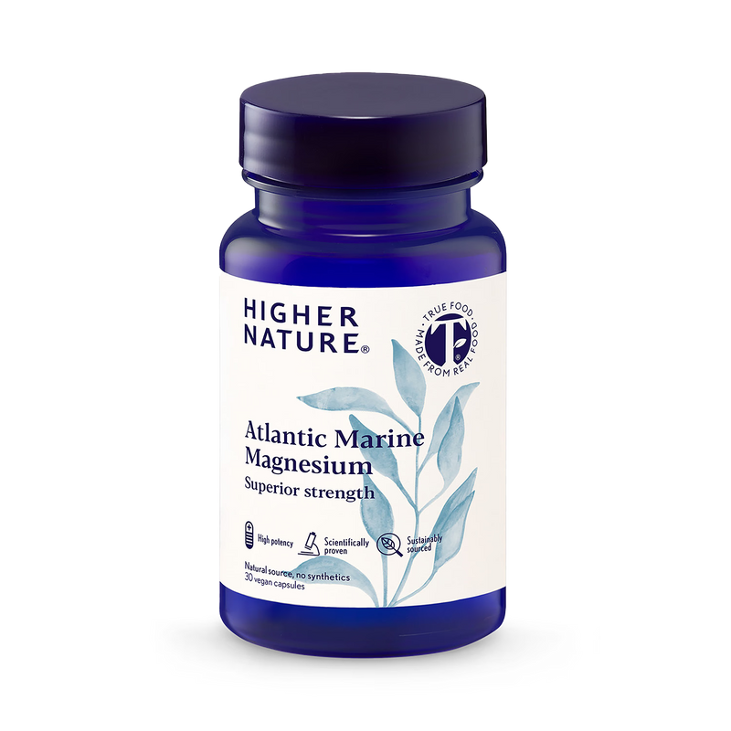 Higher Nature Atlantic Marine Magnesium 300mg high strength 30 vegan capsules - British product