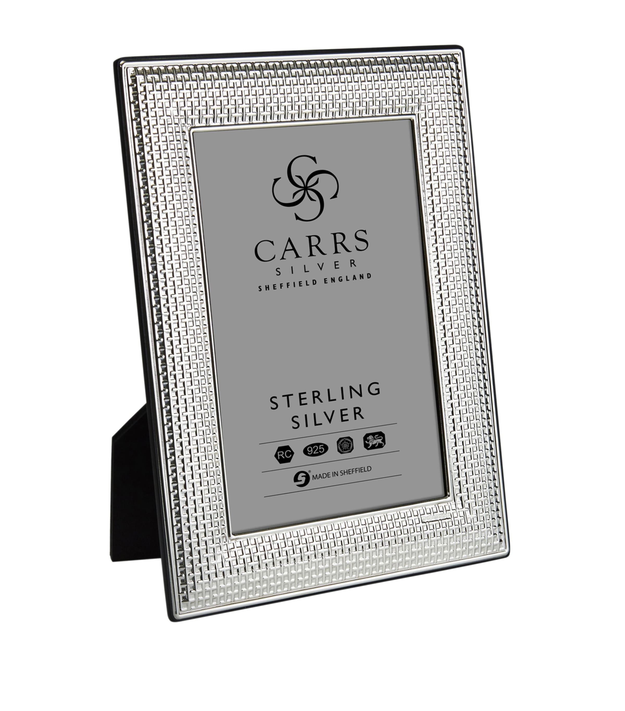 Carrs sterling silver photo frame cross stitch 7x5 inches, UK version