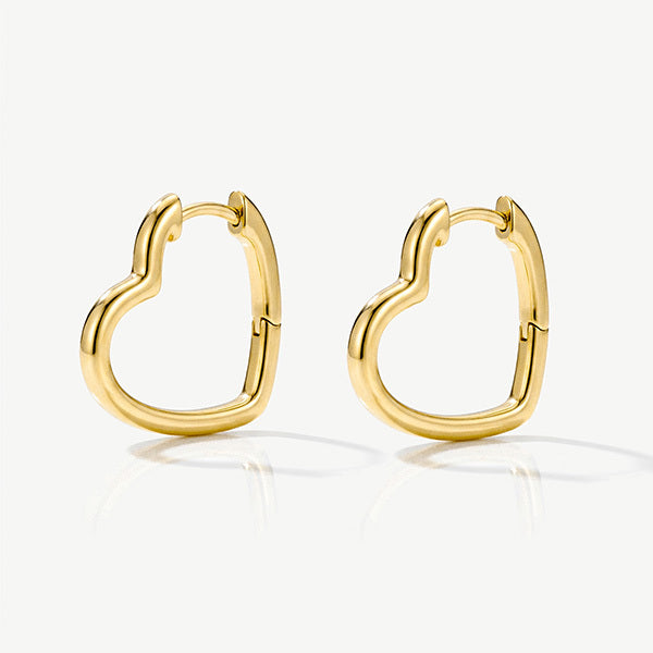 MUCHV gold heart hoop earrings small 1.3cm, UK version