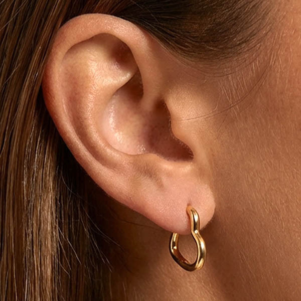 MUCHV gold heart hoop earrings small 1.3cm, UK version