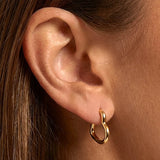 MUCHV gold heart hoop earrings small 1.3cm, UK version