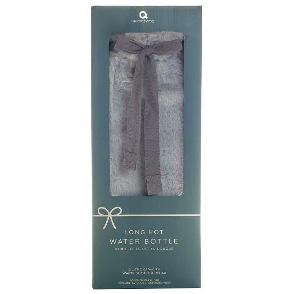 Aroma Home long hot water bottle grey faux fur (British brand)