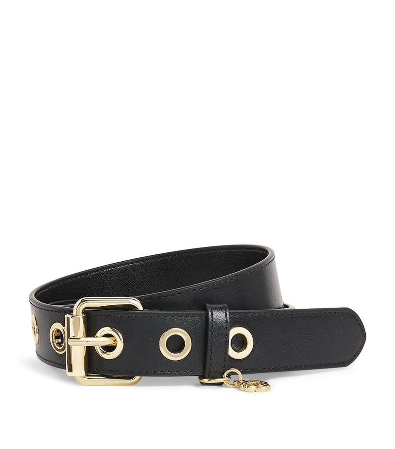 Maje Miss M leather belt with gold-tone chain details - British product
