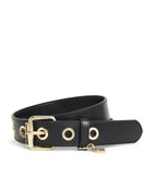 Maje Miss M leather belt with gold-tone chain details - British product