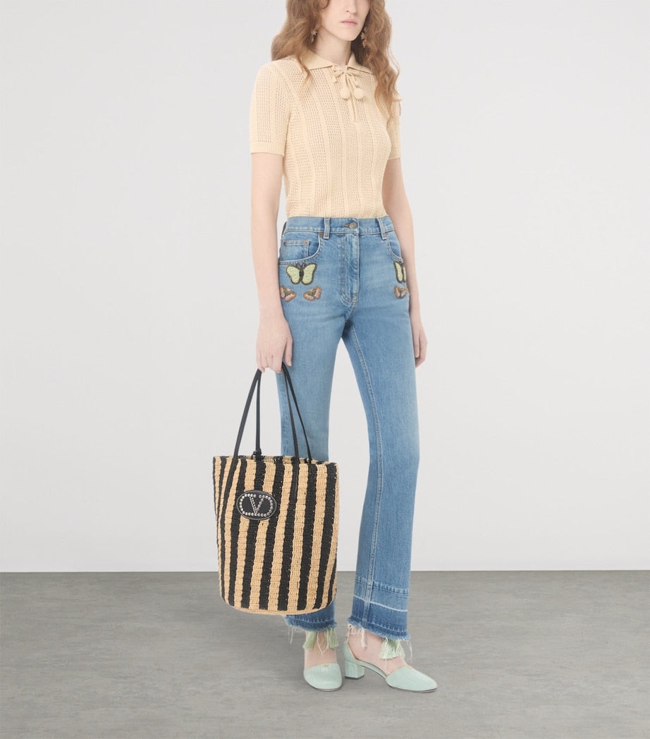 Valentino Garavani straw raffia bucket bag - British product