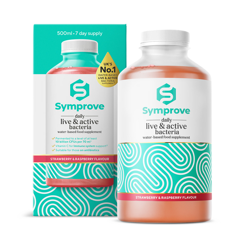 Symprove live bacteria strawberry raspberry supplement 500ml - British product