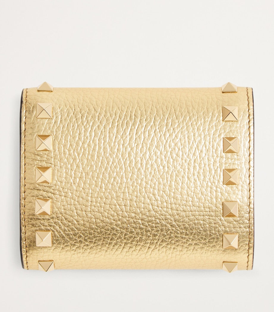 Valentino Garavani metallic leather Rockstud wallet (British brand)