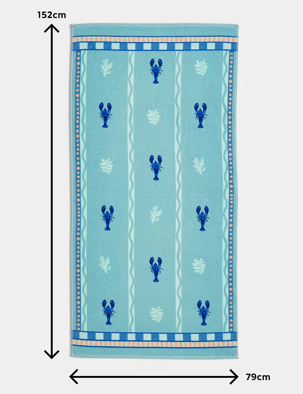 Pure Cotton Lobster Beach Towel Bathroom M&S   