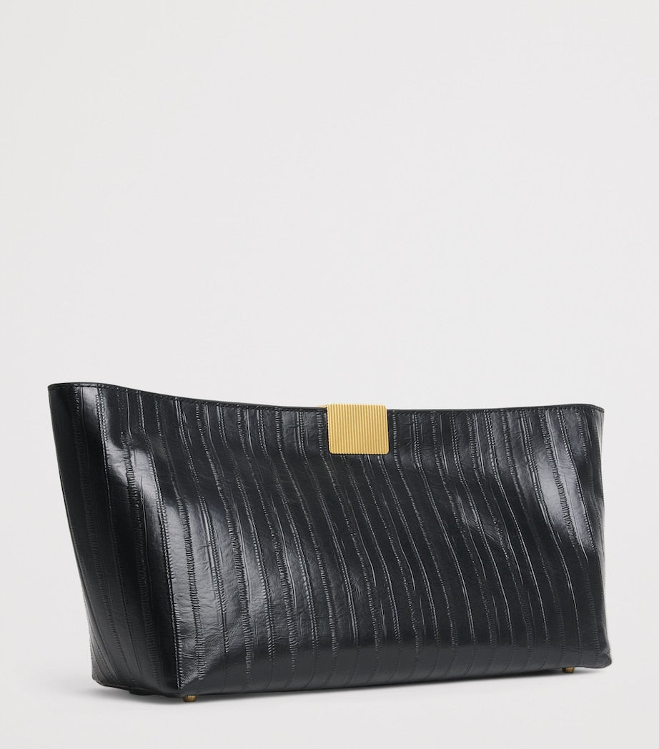 Camilla and Marc embossed leather poppy clutch bag (British brand)