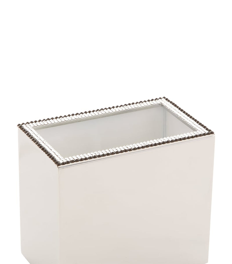 ZODIAC crystal embellished chrome-plated brush holder (British brand)