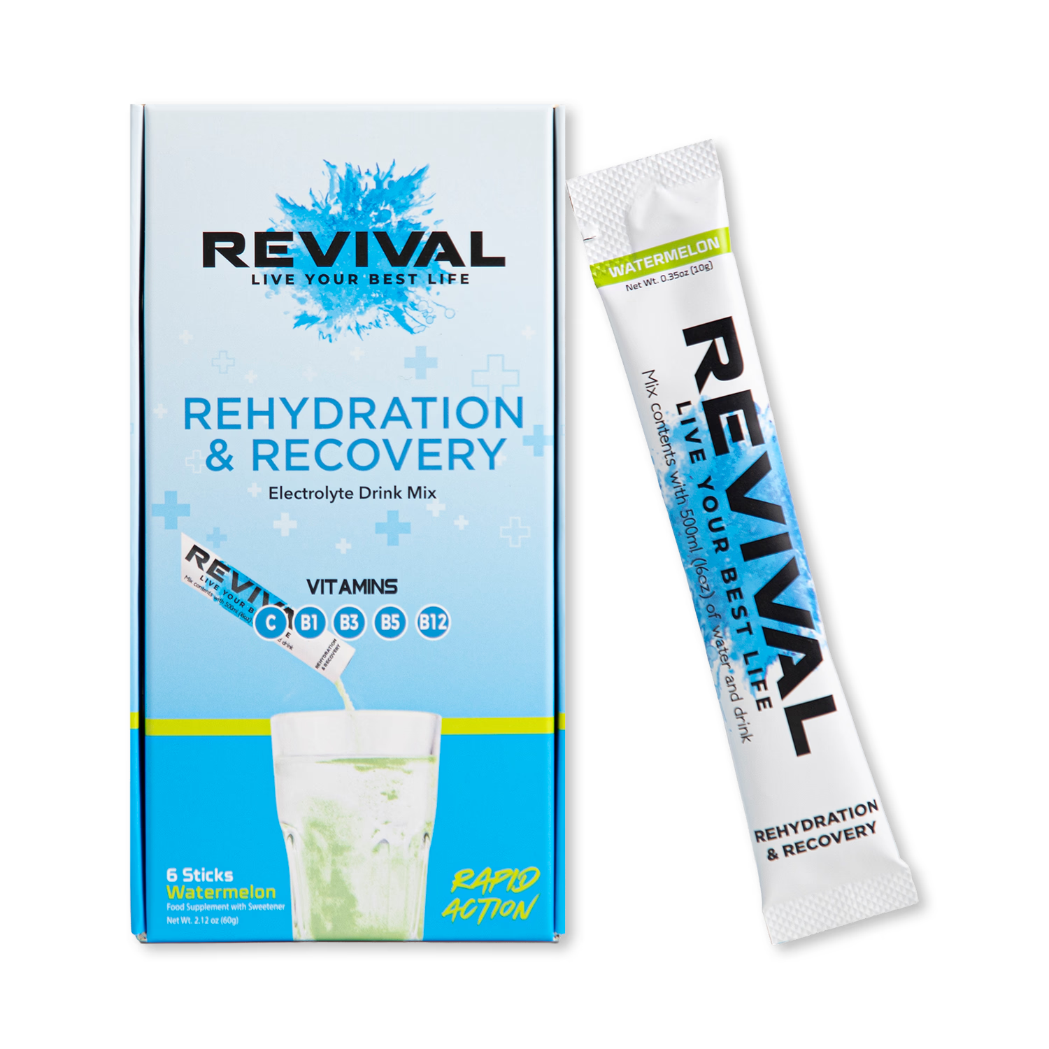 Revival hydration powder watermelon 6 pack, imported from the UK