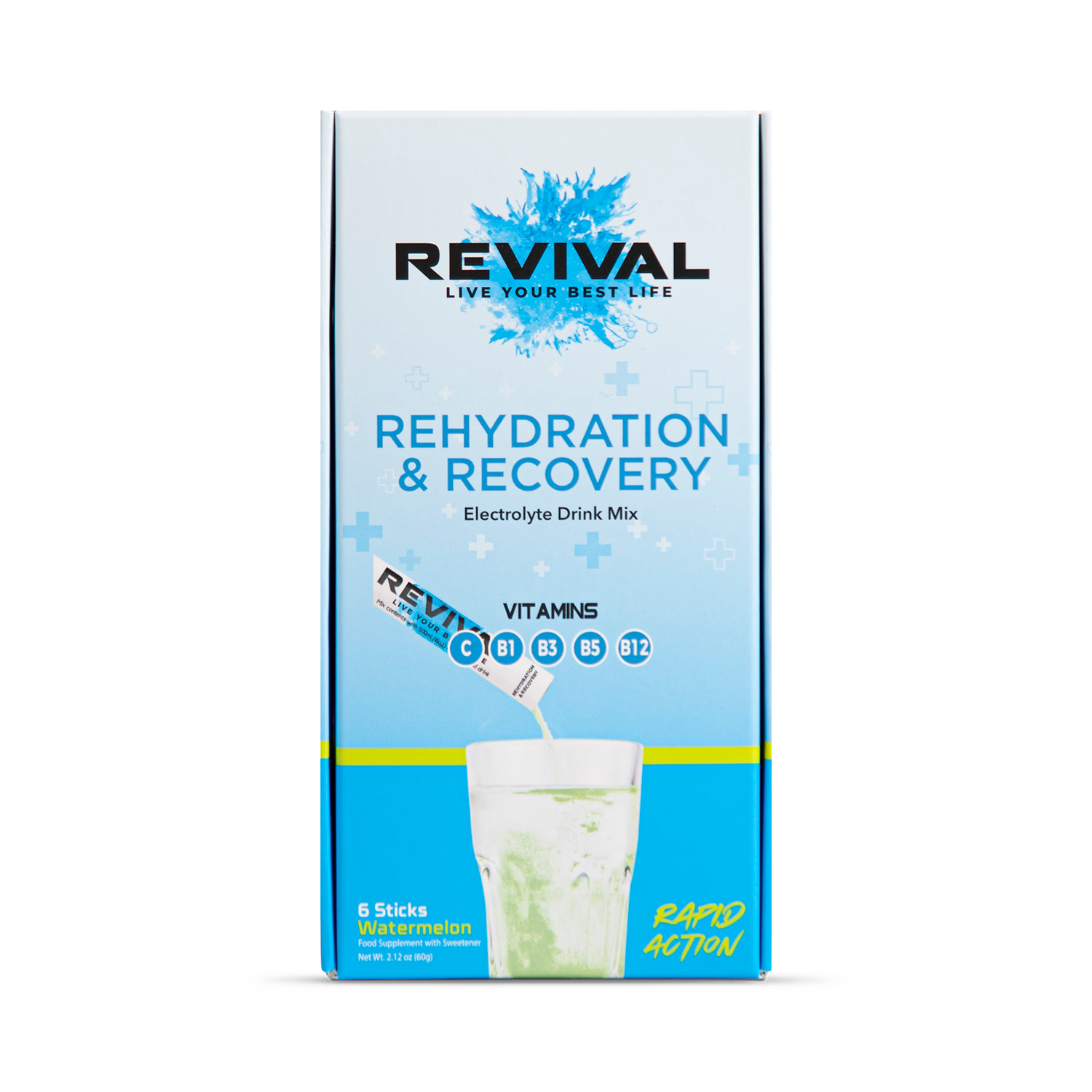 Revival hydration powder watermelon 6 pack, imported from the UK
