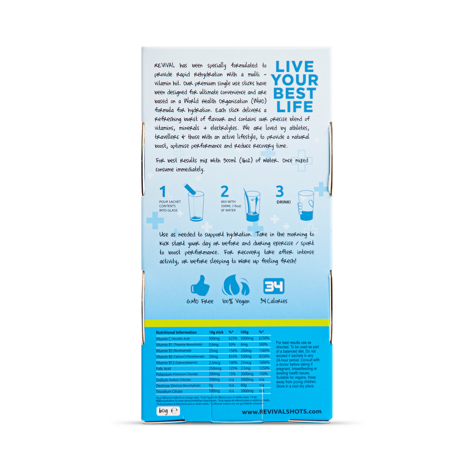 Revival hydration powder watermelon 6 pack, imported from the UK