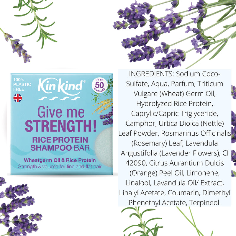 KinKind Give me STRENGTH shampoo bar 50g (British brand)